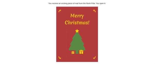 Clip of the interactive Christmas card.